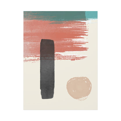 Soft Dune Palette Art 1.2 - Matte Canvas Decor with Minimalist Leaf Design