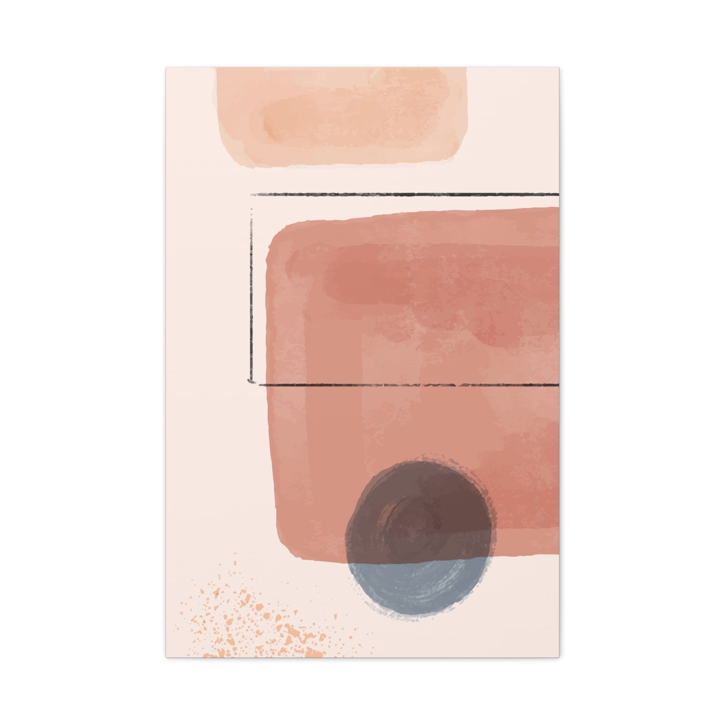 Pink Water Minimal Art Set 1.2 - Matte Canvas Decor with Minimalist Leaf Design