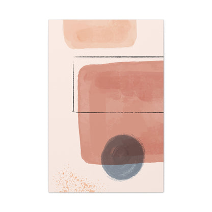 Pink Water Minimal Art Set 1.2 - Matte Canvas Decor with Minimalist Leaf Design