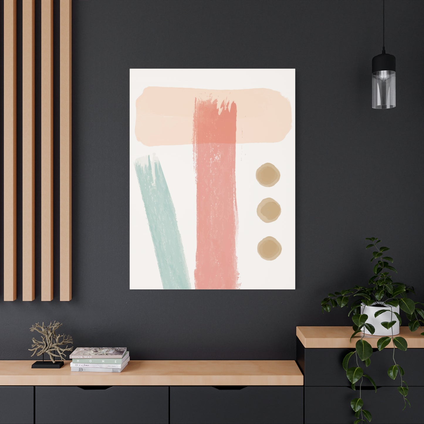 Pastel Pulse Art Set 1.3- Matte Canvas Decor with Minimalist Leaf Design