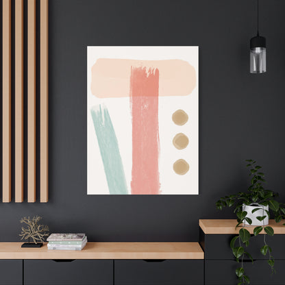 Pastel Pulse Art Set 1.3- Matte Canvas Decor with Minimalist Leaf Design