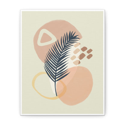 Pink Minimal  Flower Art Set 1.2 - Matte Canvas Decor with Minimalist Leaf Design