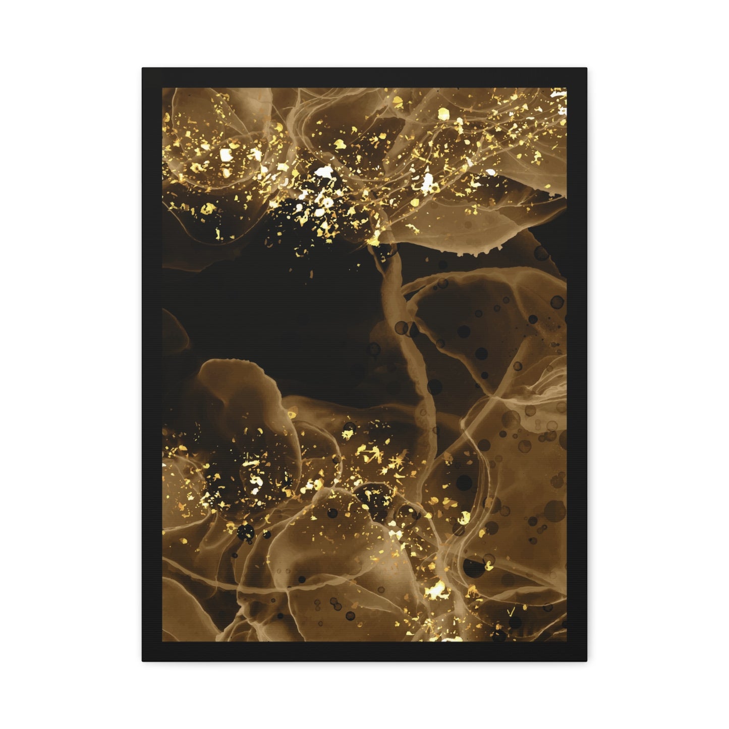 Gold Dust Art Set 1.3 - Matte Canvas Decor with Minimalist Leaf Design