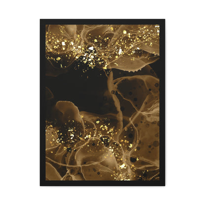 Gold Dust Art Set 1.3 - Matte Canvas Decor with Minimalist Leaf Design