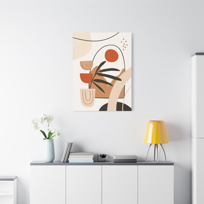 Boheme Luna  Art Set 1.3 - Matte Canvas Decor with Minimalist Leaf Design