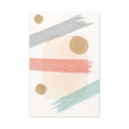Pastel Pulse Art Set 1.1 - Matte Canvas Decor with Minimalist Leaf Design