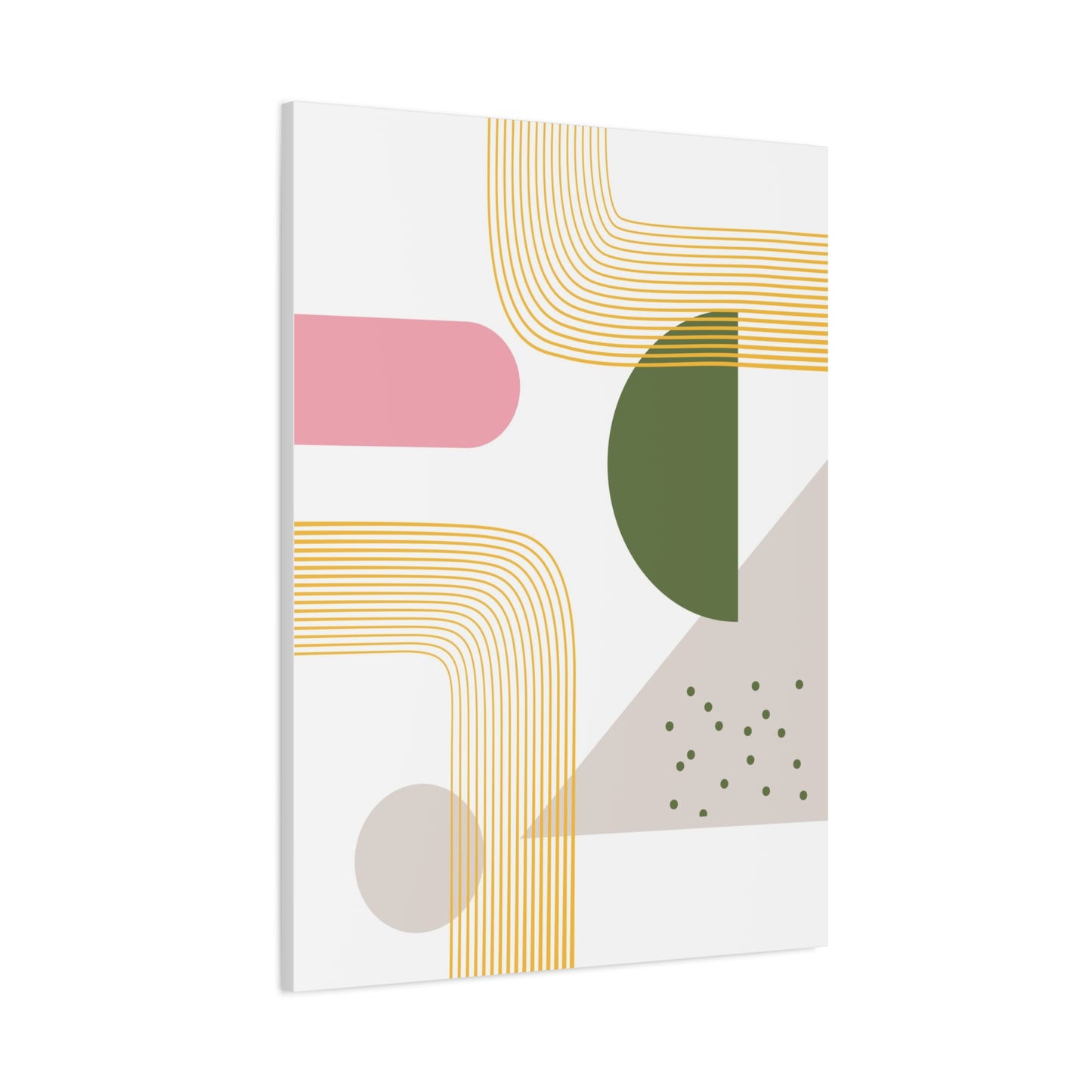 Minimal Geo Art Set 1.3 - Matte Canvas Decor with Minimalist Leaf Design