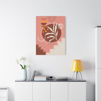 Wander Vase Art Set 1.1 - Matte Canvas Decor with Minimalist Leaf Design
