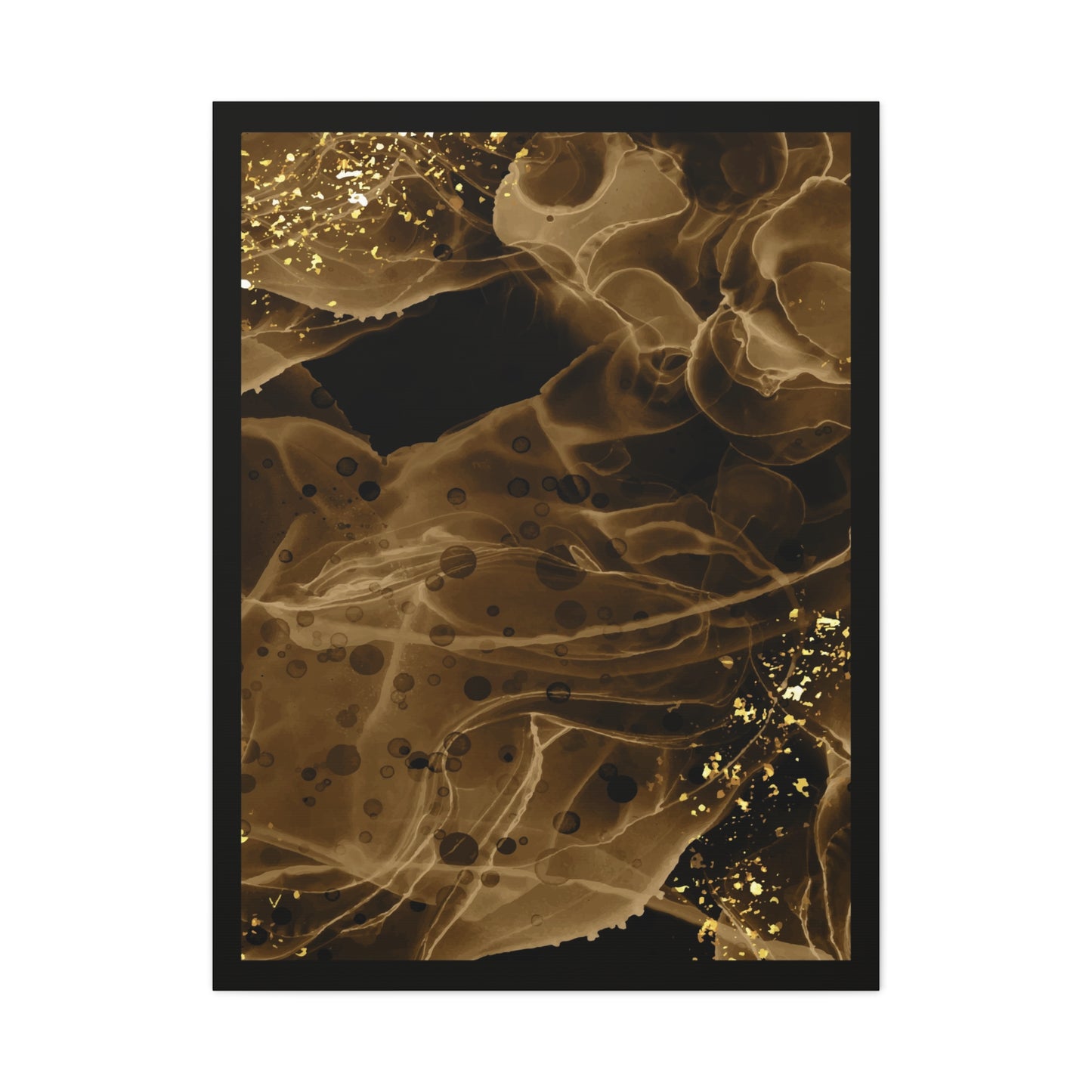 Gold Dust Art Set 1.2 - Matte Canvas Decor with Minimalist Leaf Design