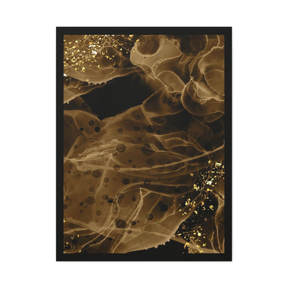 Gold Dust Art Set 1.2 - Matte Canvas Decor with Minimalist Leaf Design