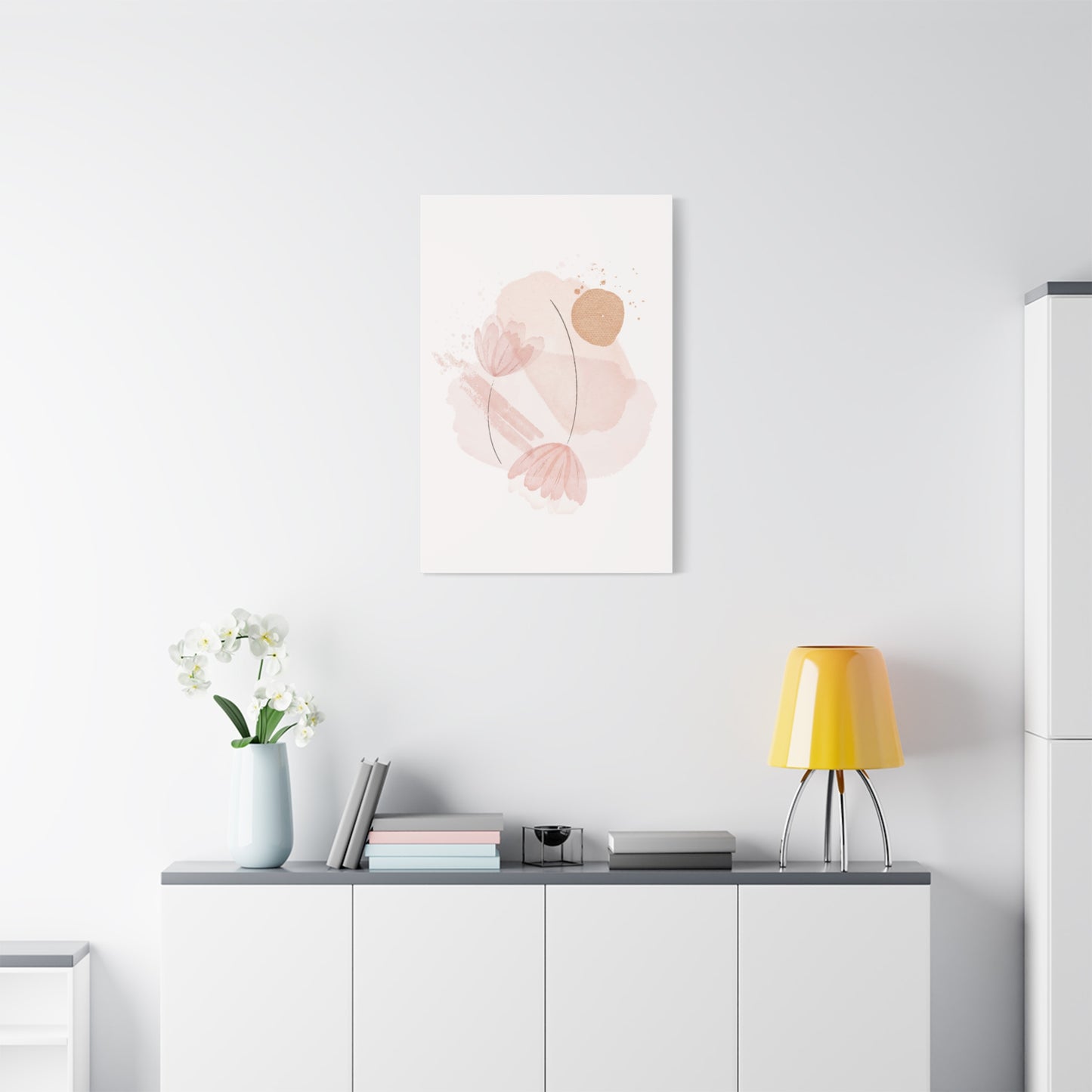 Abstract Earthy Florals Art Set 1.2 - Matte Canvas Decor with Minimalist Leaf Design