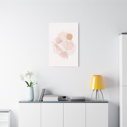 Abstract Earthy Florals Art Set 1.2 - Matte Canvas Decor with Minimalist Leaf Design