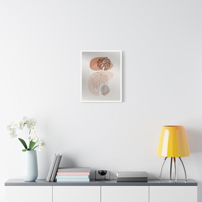 Brown Leaf Wall Painting Set 1.2 - Matte Canvas Decor with Minimalist Leaf Design