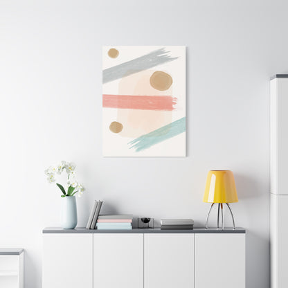 Pastel Pulse Art 1.1 - Matte Canvas Decor with Minimalist Leaf Design
