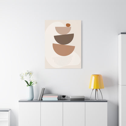 Brown View Wall Art Set 1.2 - Matte Canvas Decor with Minimalist Leaf Design
