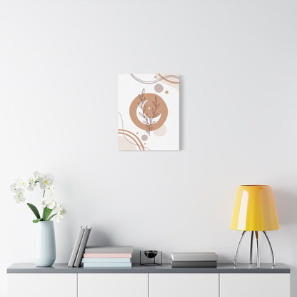 Sunset Botanica Art 1.1 - Matte Canvas Decor with Minimalist Leaf Design