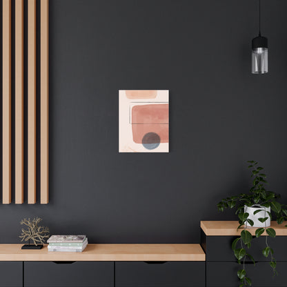 Pink Water Minimal Art Set 1.2 - Matte Canvas Decor with Minimalist Leaf Design