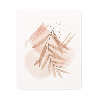 Abstract Earthy Florals Art Set 1.1 - Matte Canvas Decor with Minimalist Leaf Design