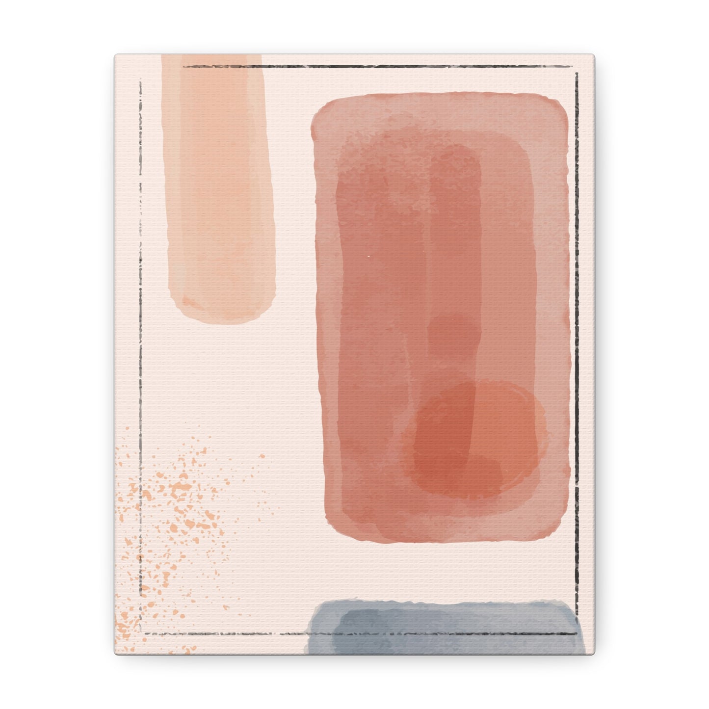 Pink Water Minimal Art Set 1.3 - Matte Canvas Decor with Minimalist Leaf Design