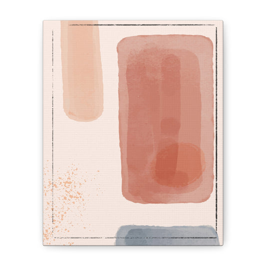 Pink Water Minimal Art Set 1.3 - Matte Canvas Decor with Minimalist Leaf Design