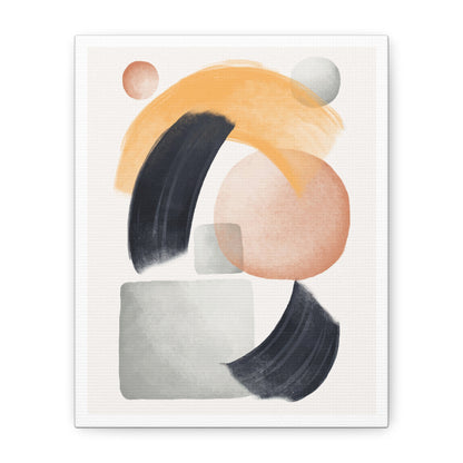 Minimal Watercolor Brush Art Set 1.2 - Matte Canvas Decor with Minimalist Leaf Design