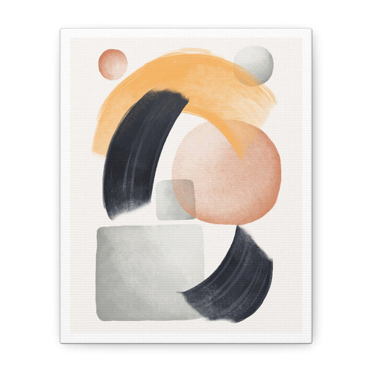 Minimal Watercolor Brush Art Set 1.2 - Matte Canvas Decor with Minimalist Leaf Design