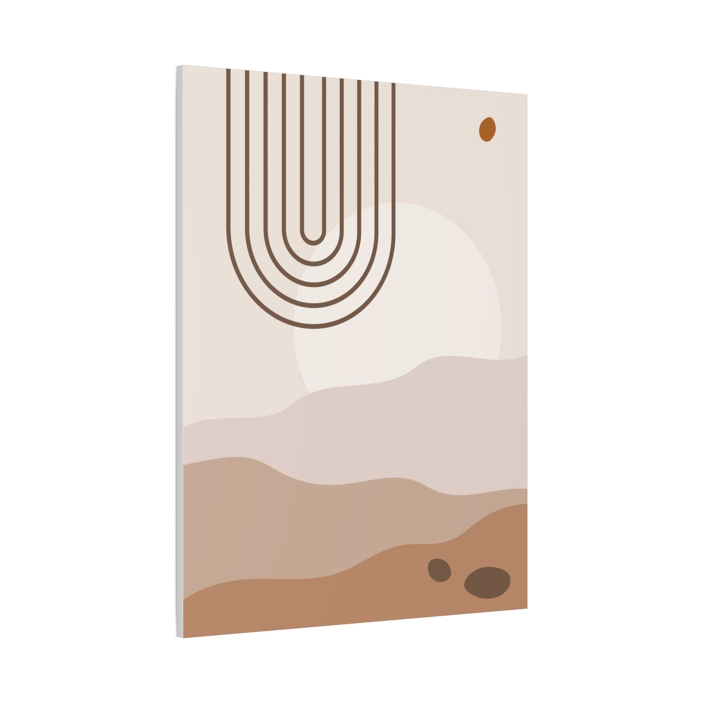 Brown View Wall Art Set 1.1 - Matte Canvas Decor with Minimalist Leaf Design