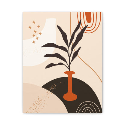 Boheme Luna  Art Set 1.1 - Matte Canvas Decor with Minimalist Leaf Design