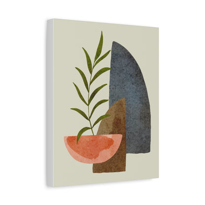 Flower Wall Art Set 1.1 - Matte Canvas Decor with Minimalist Leaf Design