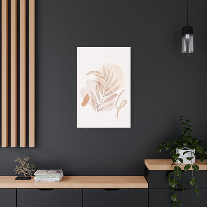 Abstract Earthy Florals Art Set 1.3- Matte Canvas Decor with Minimalist Leaf Design