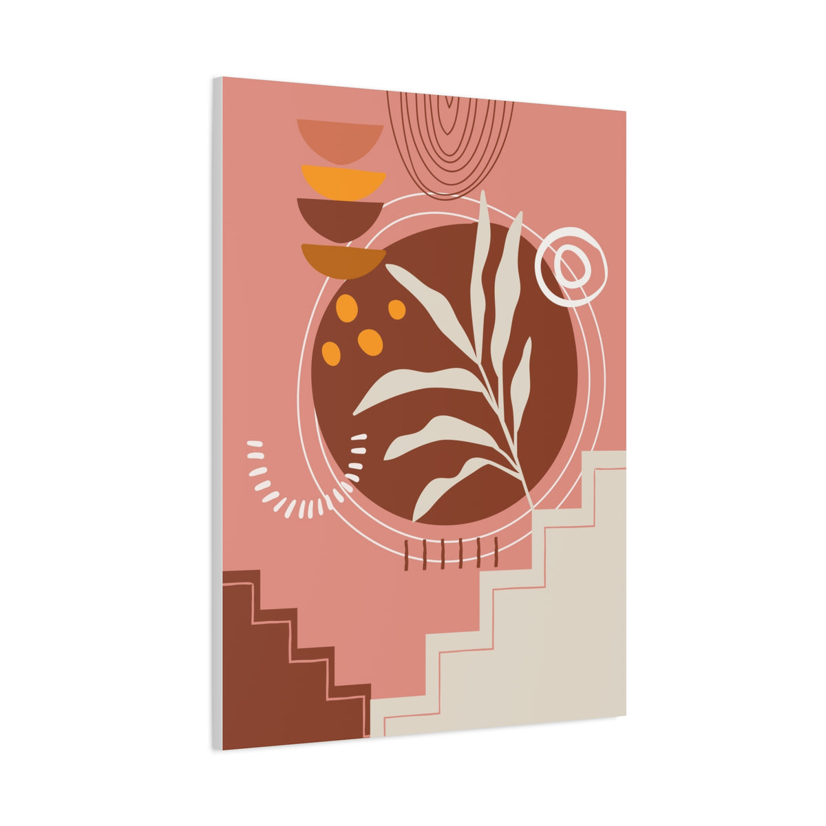 Wander Vase Art Set 1.1 - Matte Canvas Decor with Minimalist Leaf Design