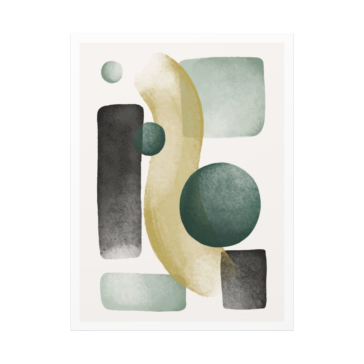 Army Green Art Set 1.2 - Matte Canvas Decor with Minimalist Leaf Design
