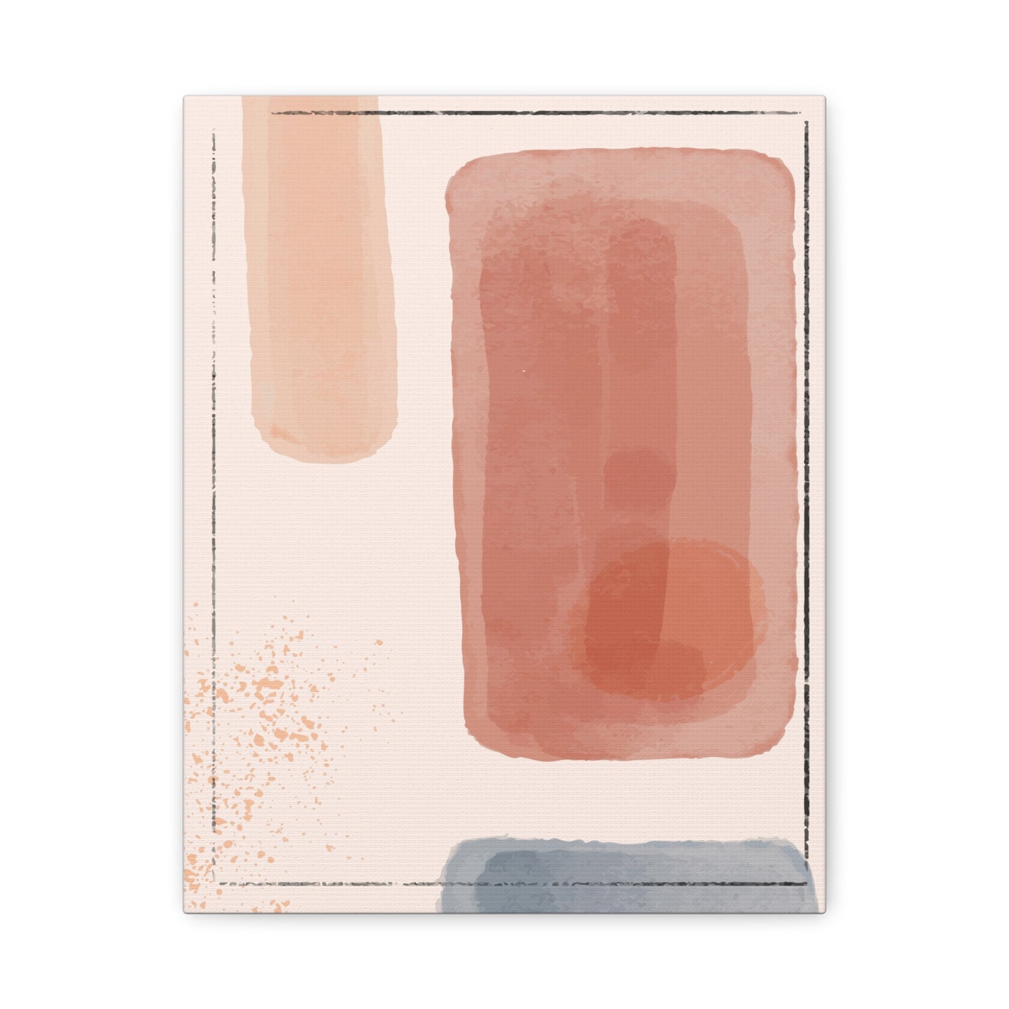 Pink Water Minimal Art Set 1.3 - Matte Canvas Decor with Minimalist Leaf Design