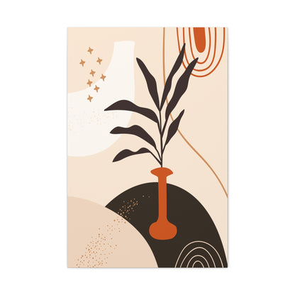 Boheme Luna  Art Set 1.1 - Matte Canvas Decor with Minimalist Leaf Design