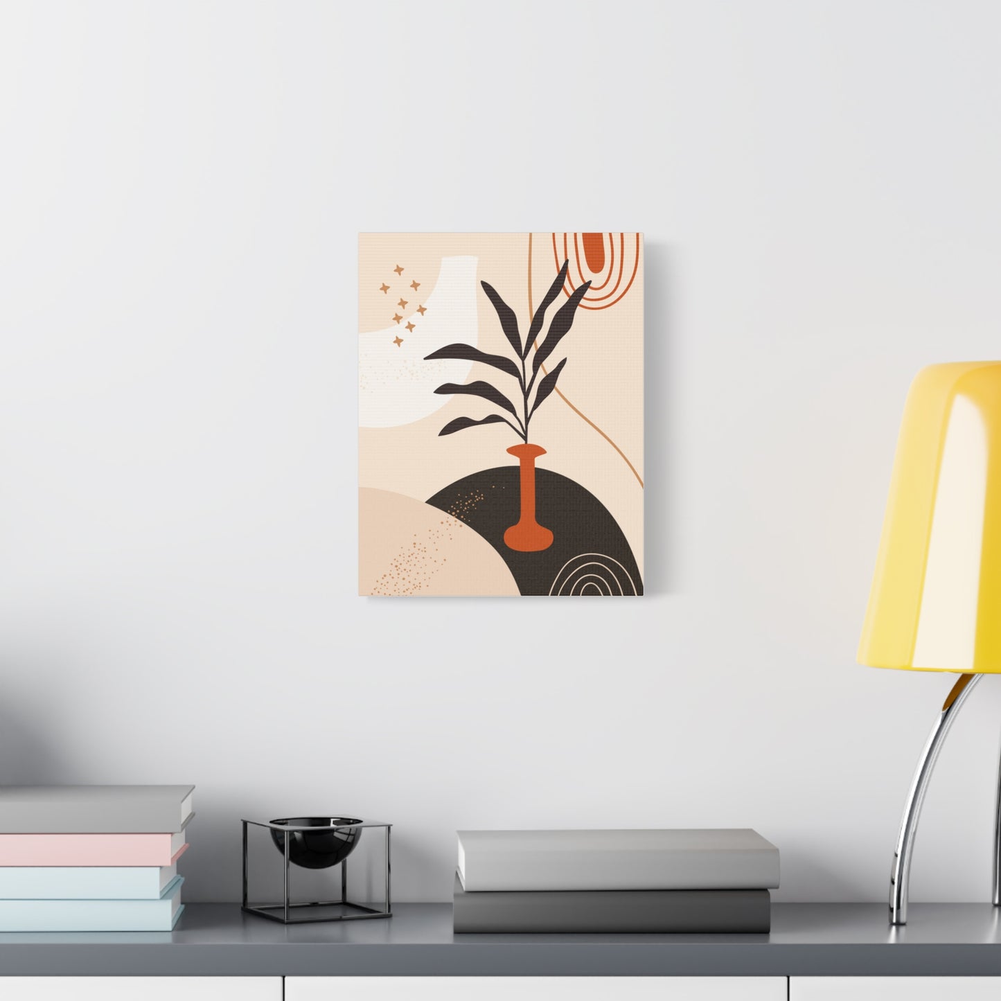 Boheme Luna  Art Set 1.1 - Matte Canvas Decor with Minimalist Leaf Design