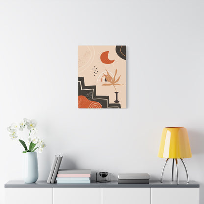 Boheme Luna  Art Set 1.2 - Matte Canvas Decor with Minimalist Leaf Design
