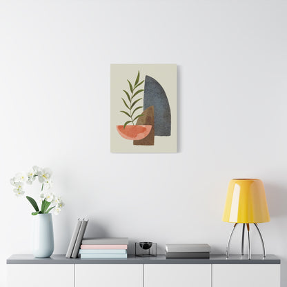 Flower Wall Art Set 1.1 - Matte Canvas Decor with Minimalist Leaf Design