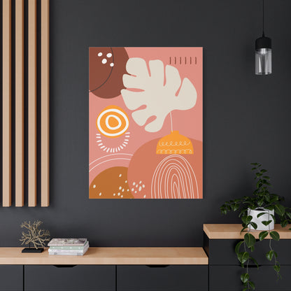 Wander Vase Art Set 1.3 - Matte Canvas Decor with Minimalist Leaf Design