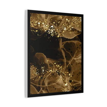 Gold Dust Art Set 1.3 - Matte Canvas Decor with Minimalist Leaf Design