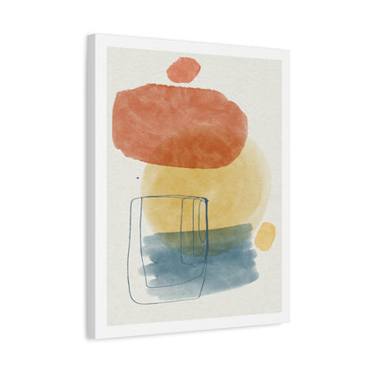 Wander Brush Art 1.1 - Matte Canvas Decor with Minimalist Leaf Design