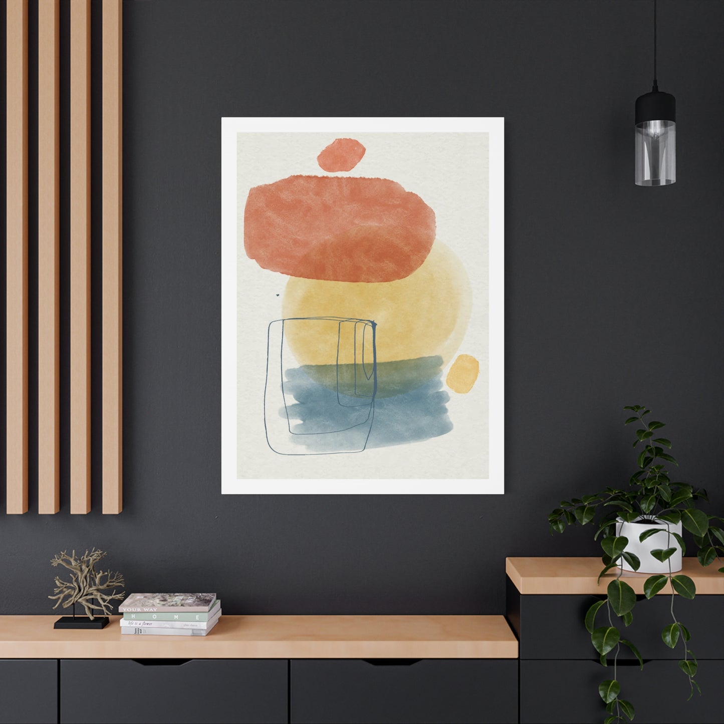 Wander Brush Art 1.1 - Matte Canvas Decor with Minimalist Leaf Design