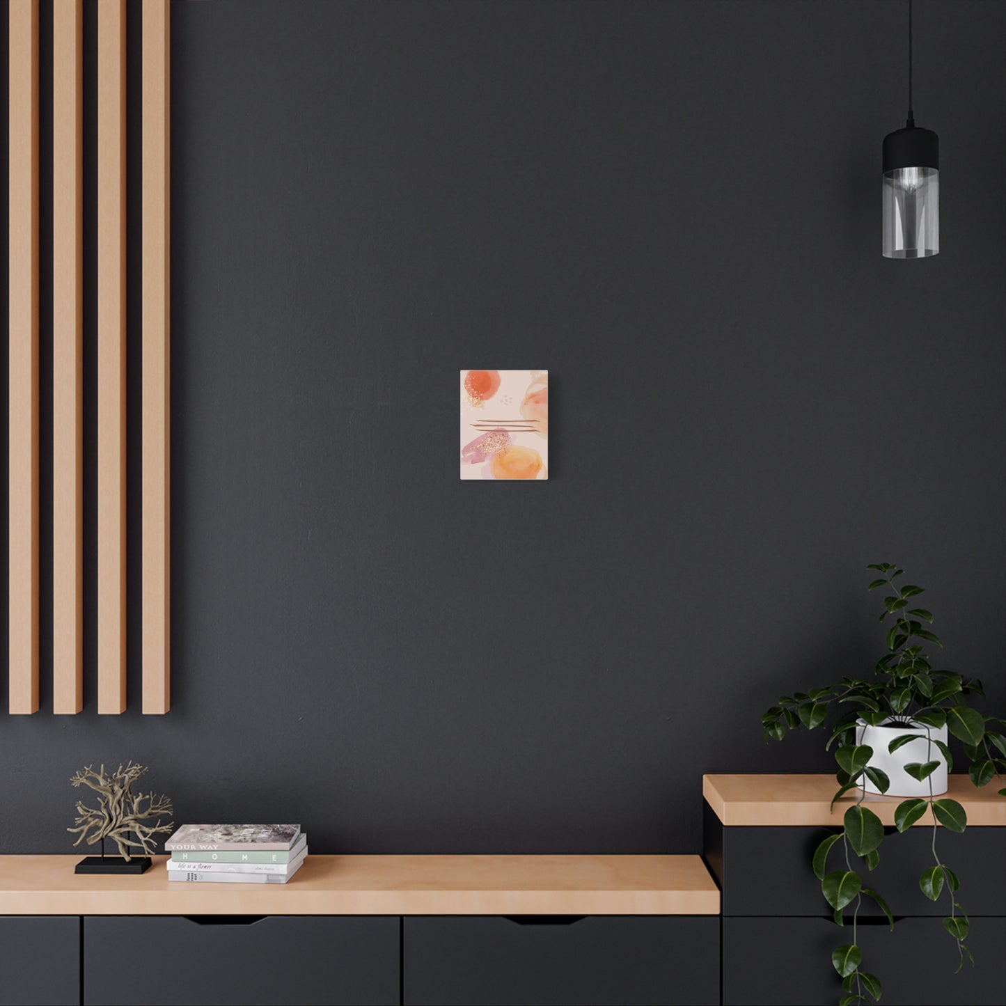 Sunlit Spark Art Set 1.1 - Matte Canvas Decor with Minimalist Leaf Design