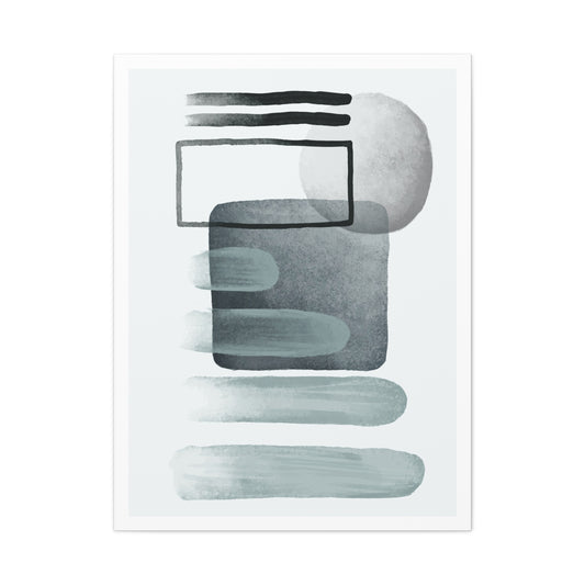 Ocean Depths Watercolor Art Set 1.2 - Matte Canvas Decor with Minimalist Leaf Design