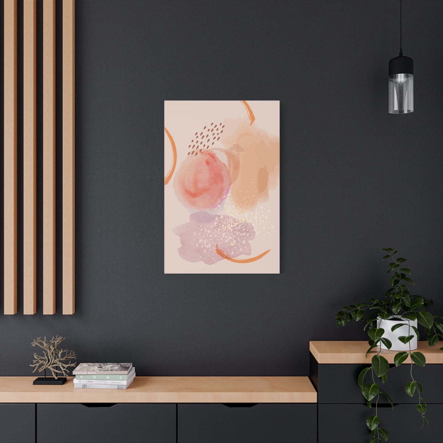 Sunlit Spark Art Set 1.2 - Matte Canvas Decor with Minimalist Leaf Design