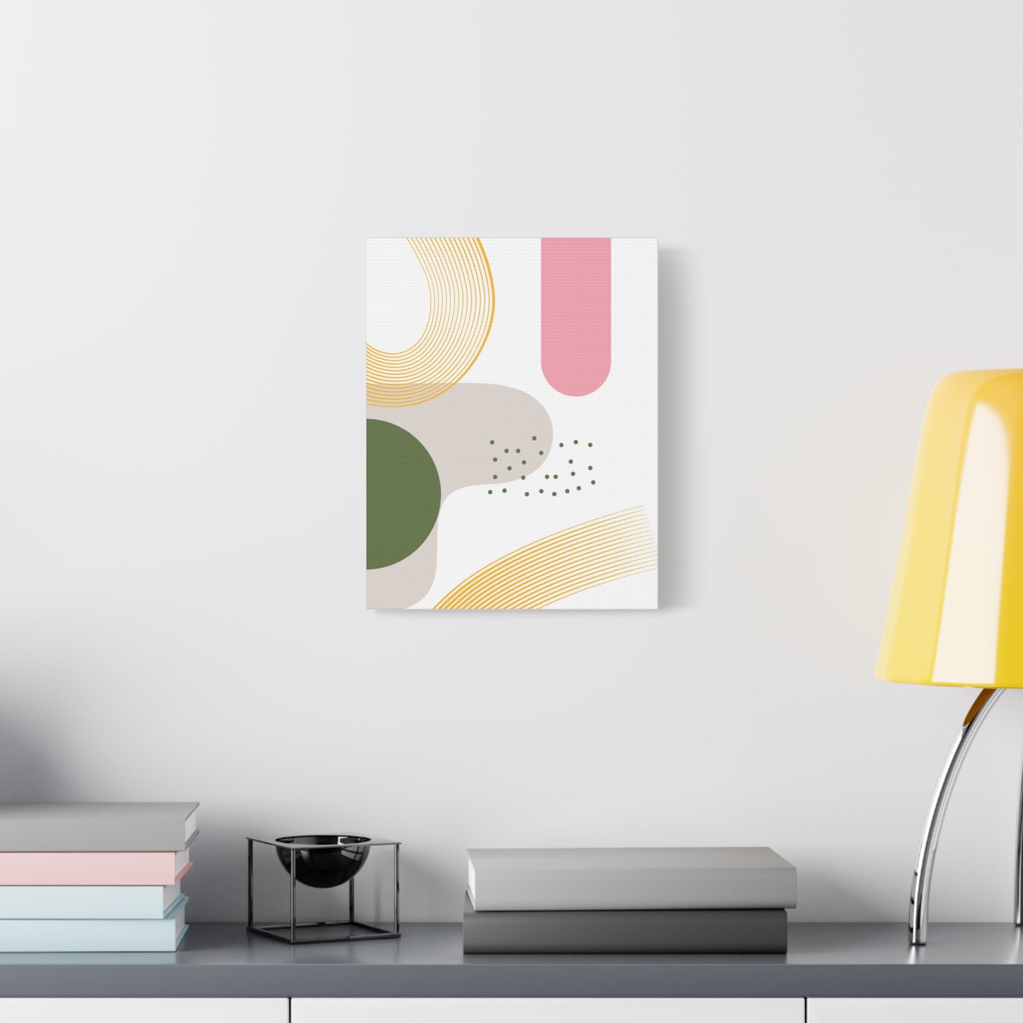 Minimal Geo Art Set 1.2 - Matte Canvas Decor with Minimalist Leaf Design