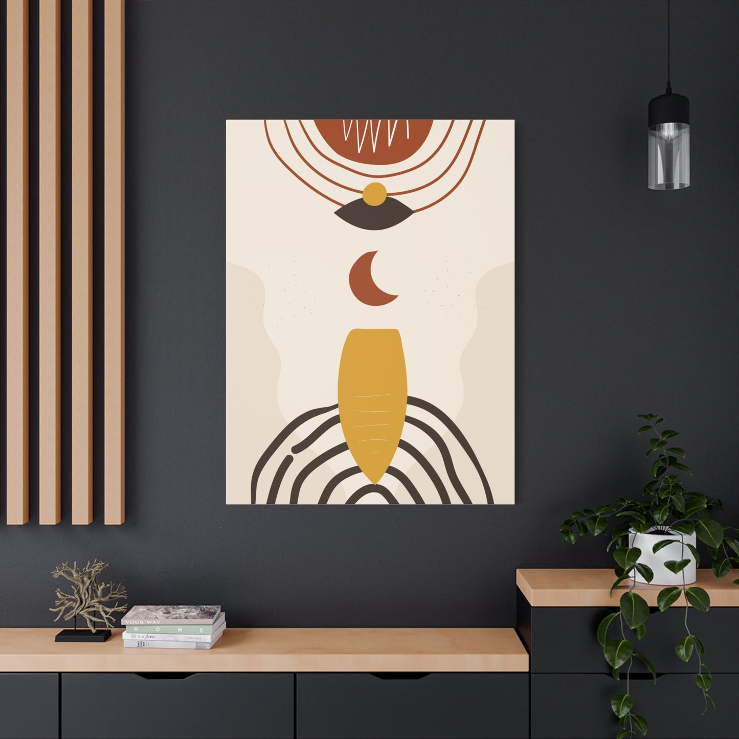 Nocturne Petal Art Set 1.3 - Matte Canvas Decor with Minimalist Leaf Design