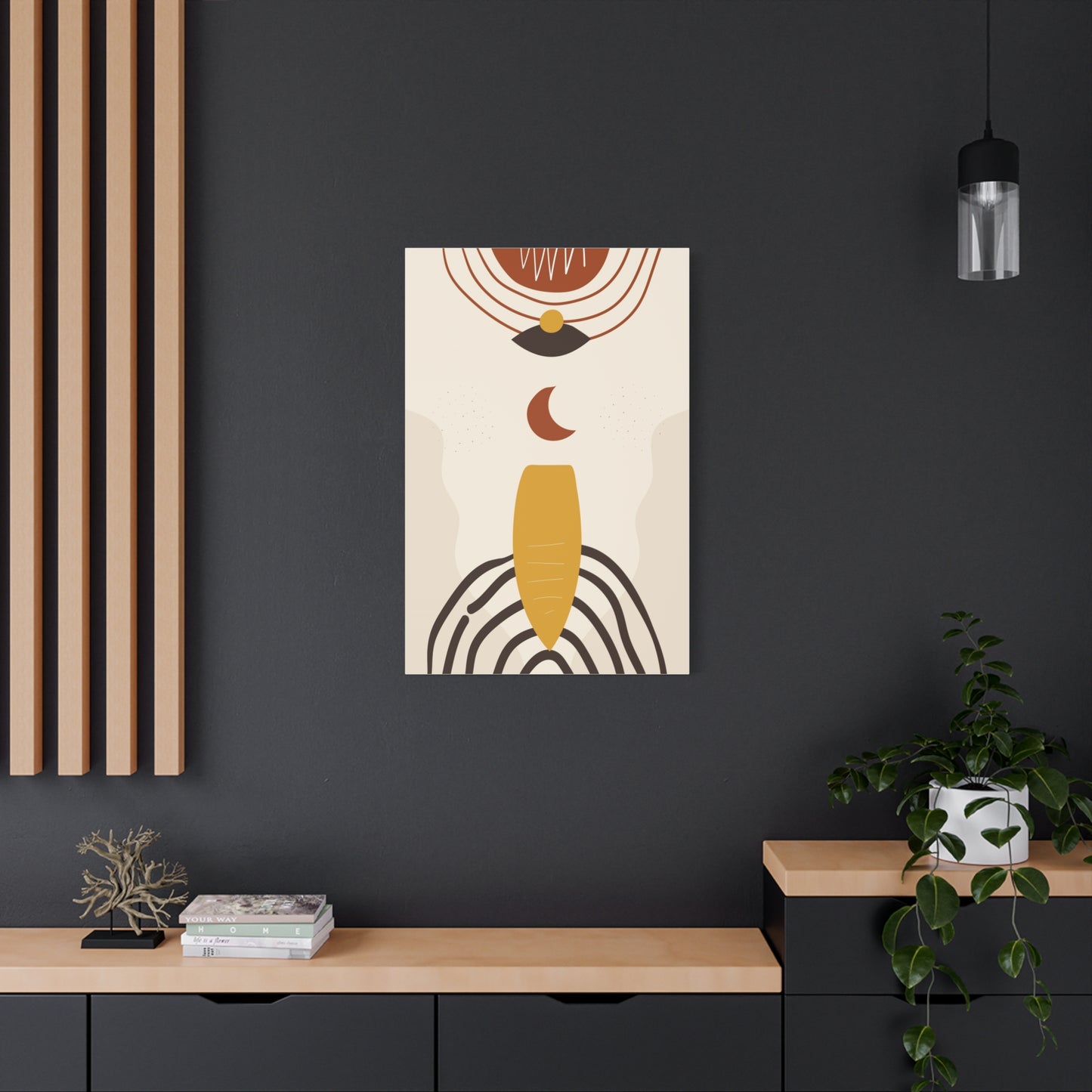 Nocturne Petal Art Set 1.3 - Matte Canvas Decor with Minimalist Leaf Design