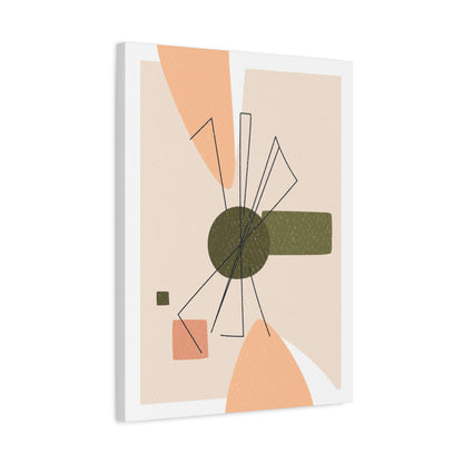 Minimal Pink Line Art Set 1.3 - Matte Canvas Decor with Minimalist Leaf Design