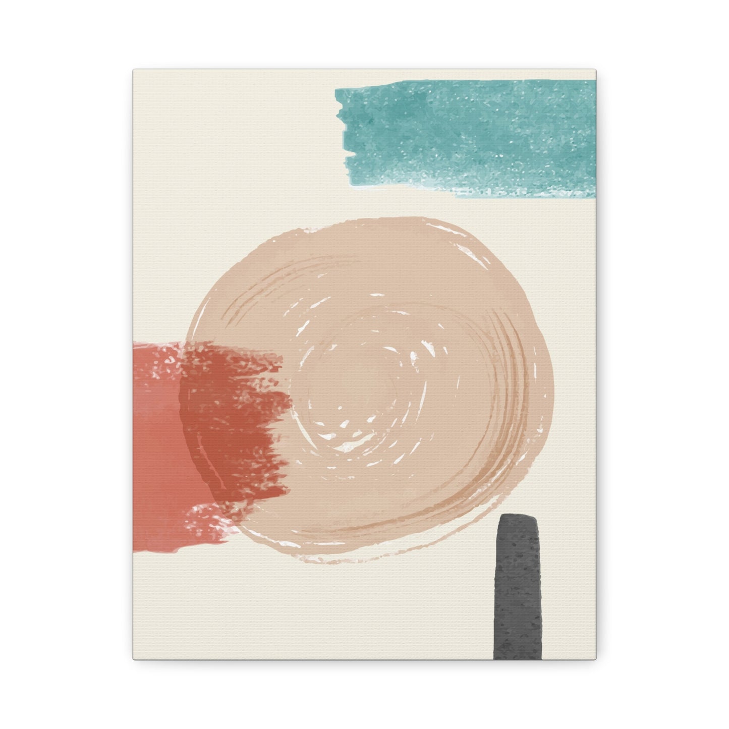 Soft Dune Palette Art 1.3 - Matte Canvas Decor with Minimalist Leaf Design
