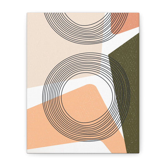 Minimal Pink Line Art Set 1.2 - Matte Canvas Decor with Minimalist Leaf Design